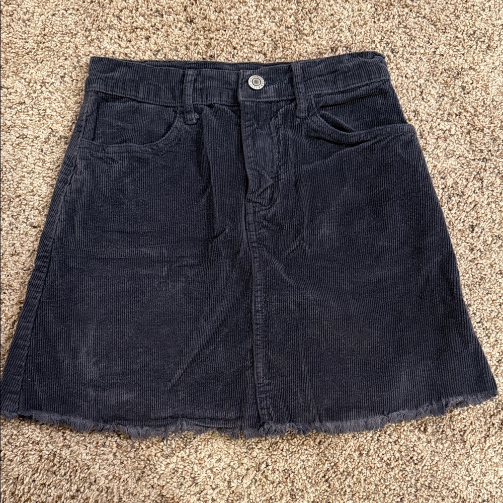 John Galt Women's Navy Corduroy Skirt